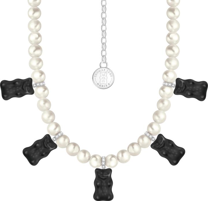Immagine prodotto Thomas Sabo Collana di perle con orsetti in oro nero (Argento 925, 42 cm)