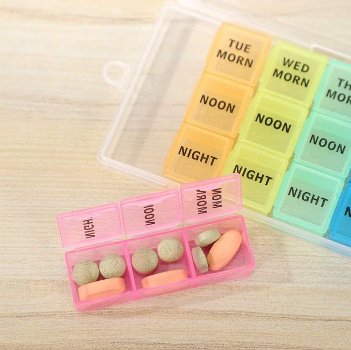 Image du produit Cbx Tablettenbox 7 Tage, Pillendose für eine Woche, Tablettenorganizer mit 21 Fächern