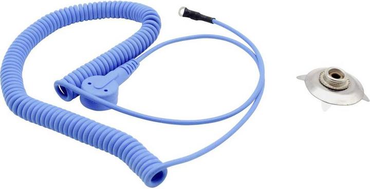 Produktbild Quadrios ESD-Erdungskabel 1.80 m Klemme, Druckknopf 10 mm, Ringkabelschuhanschluss