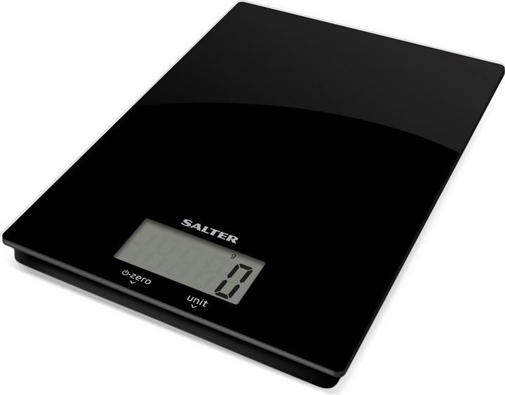 Salter 1170 BKDR Ultra Slim Glass Digital Kitchen Scale - Black