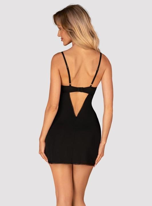 Actual product image Obsessive Rosenty Babydoll & String - Black/Purple (XL)