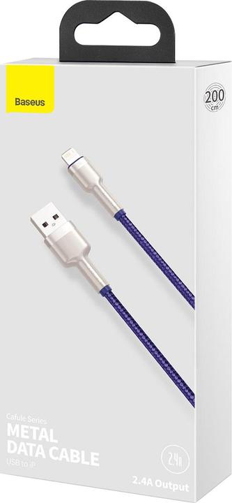 Immagine prodotto Baseus Cavo USB per cavo Lightning, 2,4A, 2m (viola) (2 m, USB 2.0)