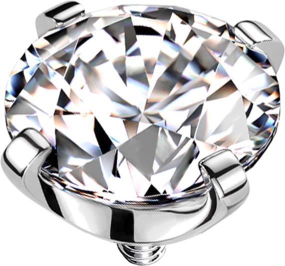 Produktbild Star Piercing Dermal Anchor silber Kristall silber gefasst (ohne Messing, Titan G23)