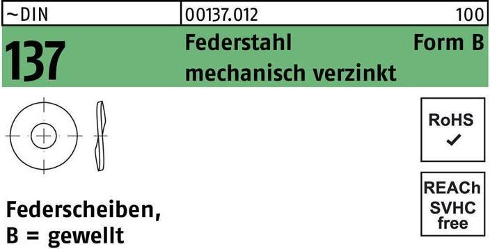 Produktbild Federscheibe DIN 137 B 18 Federstahl mechanisch verzinkt