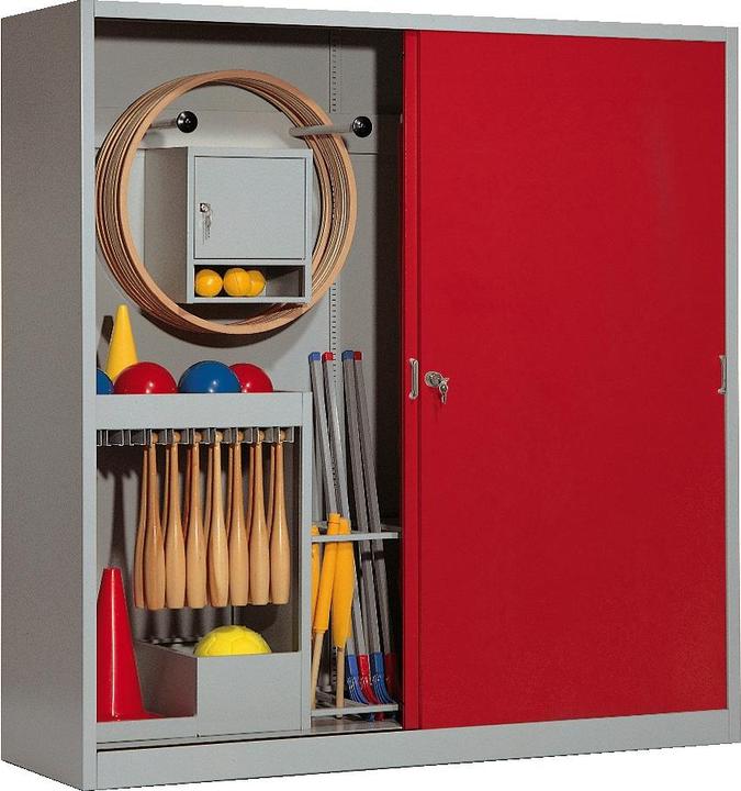Produktbild C+P Sportgeräteschrank (HxBxT: 195x190x60 cm, mit Vollblech-Schiebetüren, Typ 5)