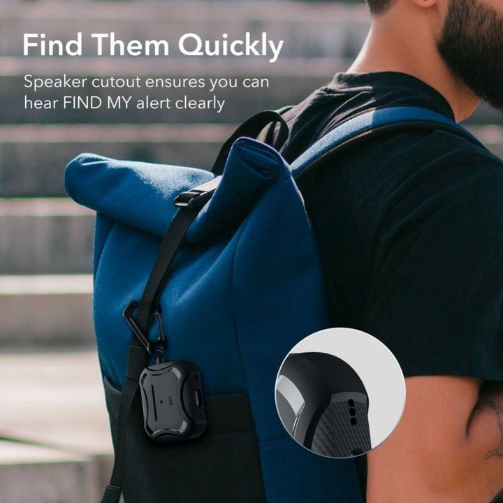 Image du produit ESR Cyber Armor Halolock Magsafe Apple Airpods Pro 1 / 2 Black (Sac pour écouteurs)