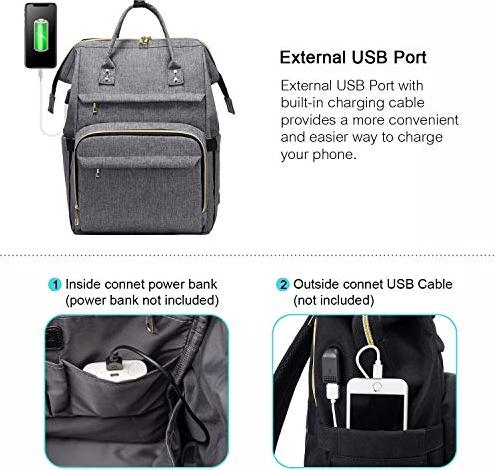 Image du produit Only-Bags.Store Laptop Backpack 17 Inch, Waterproof Backpacks Students with Handle USB Charging Port, Large