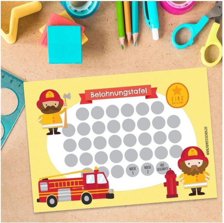 Immagine prodotto Papierdrachen Set di schede di ricompensa 6 - Pompiere