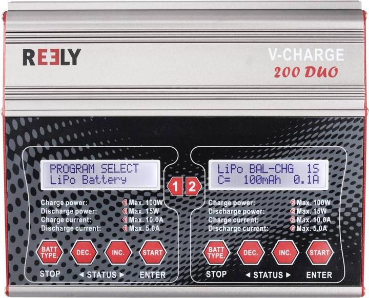 Produktbild Reely V-Charge 200 Duo Modellbau-Multifunktionsladegerät 12 V, 230 V 10 A NiMH