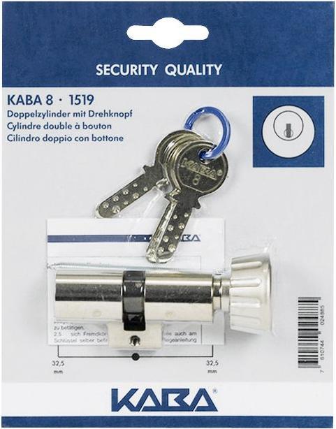 Produktbild Dormakaba Drehknopf-Doppelzylinder Kaba 8 1519 32.5/32.5 mm SB (Drehknopfzylinder)