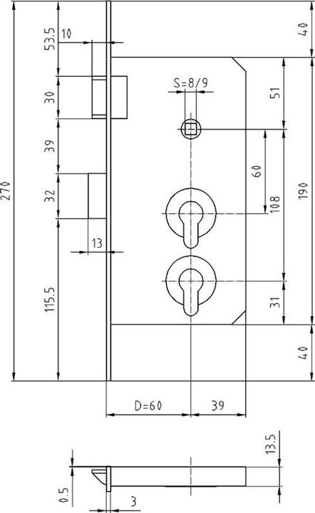 Produktbild Glutz Einsteckschlösser 1204 (Einsteckschloss)