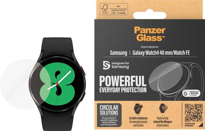 Actual product image PanzerGlass Screen Protector Samsung Galaxy Watch FE | Ultra-Wide Fit
