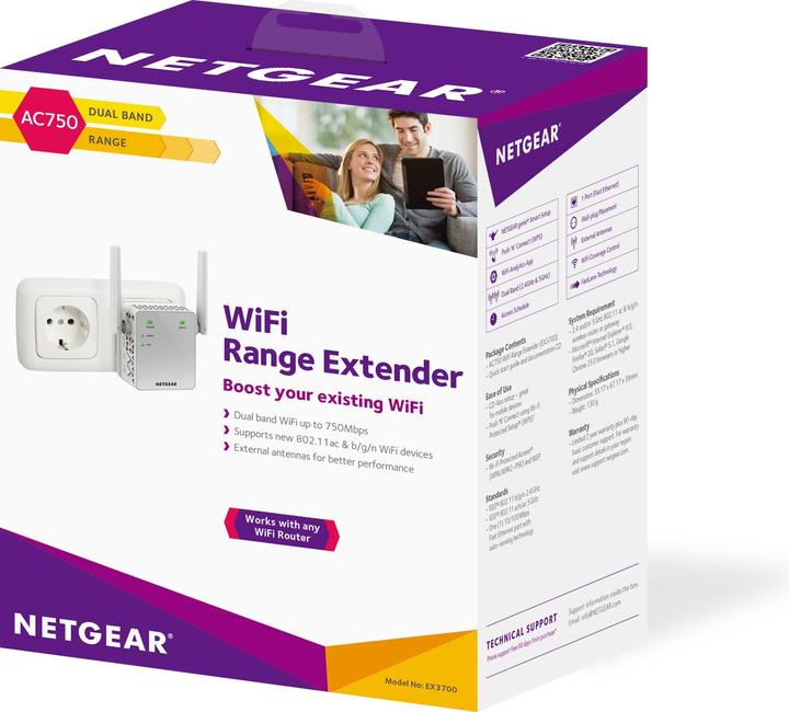 Actual product image Netgear Ex3700-100pes (433 Mbit/s, 300 Mbit/s)
