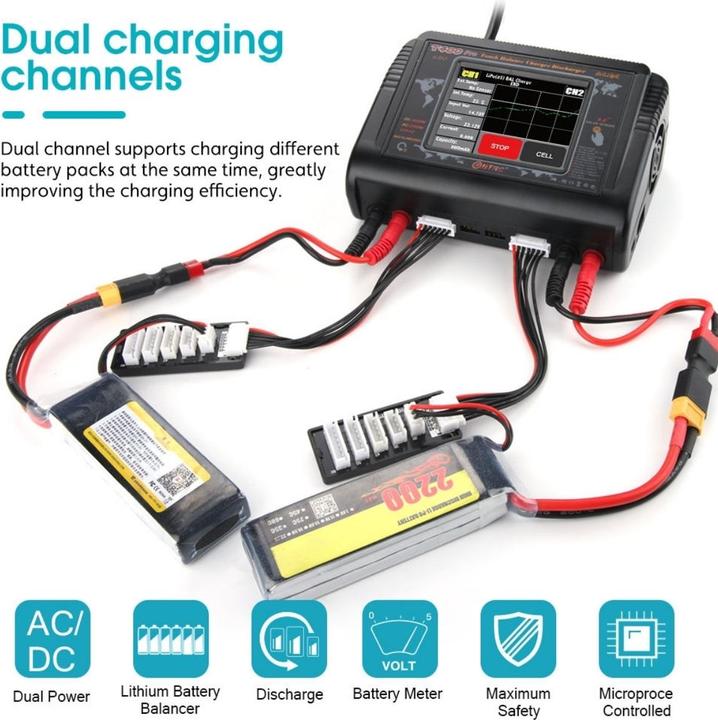 Image du produit HTRC Chargeur DUO Touch T400PRO 200W (12A)