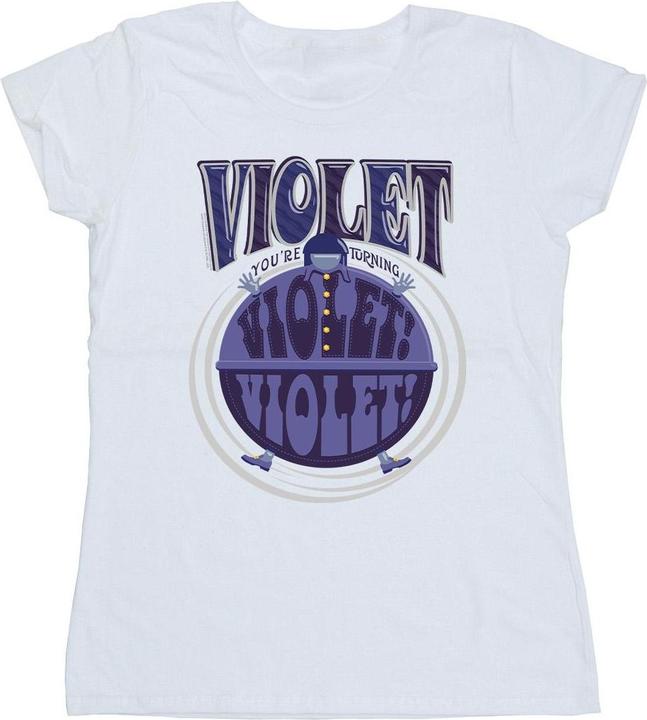 Actual product image Willy Wonka & the Chocolate Factory Womens/Ladies Violet Turning Violet Cotton T-Shirt (XL)