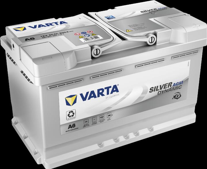 Varta A6 (F21) Silver Dynamic AGM xEV 580 901 080 Autobatterie 80Ah (12 V, 80 Ah)