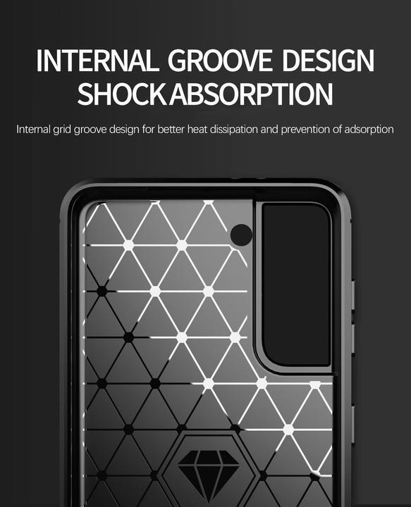 Actual product image Cadorabo TPU Ultra Slim carbon stainless steel Combi Cover (Samsung Galaxy S21 FE)