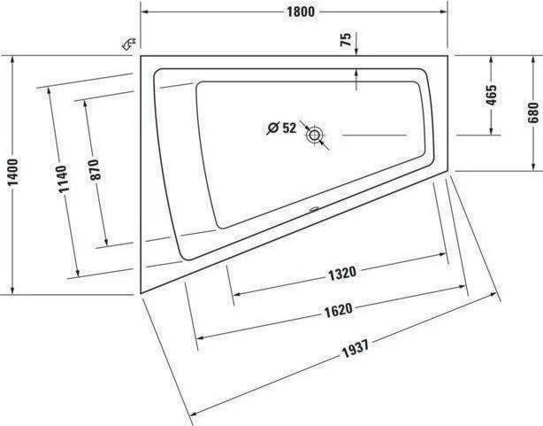 Actual product image Duravit PAIOVA 315 l whirlpool bath 1800x1400mm we 1 RS li Air-System (315 l, 180 cm, 140 cm)