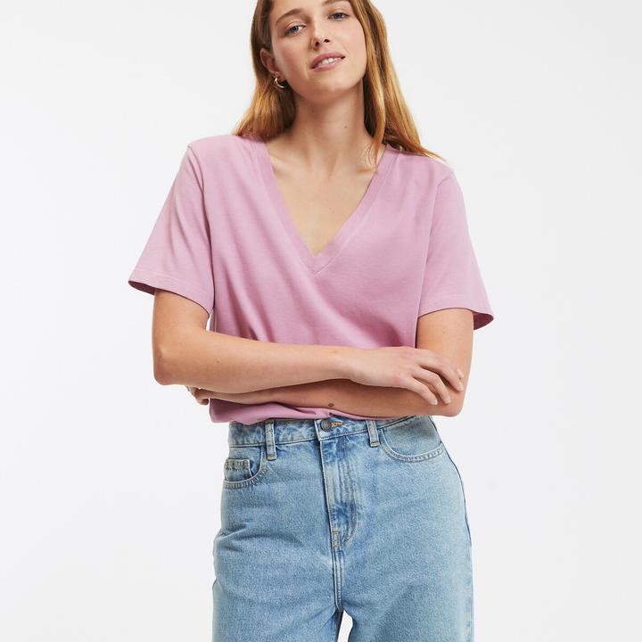 Produktbild La Redoute Collections T-Shirt mit V-Ausschnitt (L)