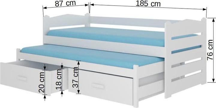 Image du produit ADRK Furniture Lit double avec matelas TIARRO 180x80 (180 x 80 cm)
