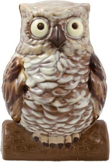 Actual product image miniSchoggi Chocolate mold owl on tree trunk