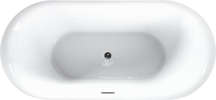 Actual product image Beliani Bathtub freestanding burgundy oval 170 x 80 cm CARRERA (240 l, 80 cm, 170 cm)