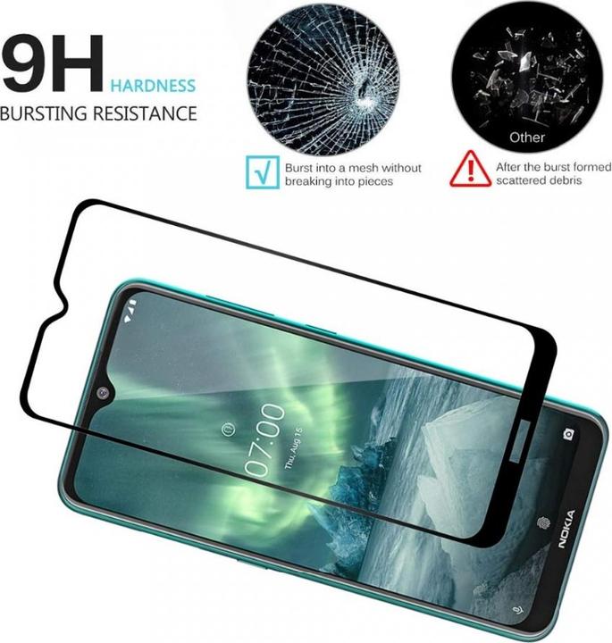 Actual product image Screenguard Nokia 7.2 Full Screen Protective Glass Film 2.5D 9H (1 Piece, Nokia 7.2)