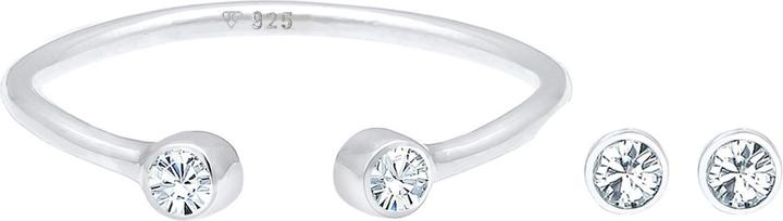 Produktbild Elli Kristall Ohrstecker, Kristall Ring, Schmuckset (925er Sterling Silber)