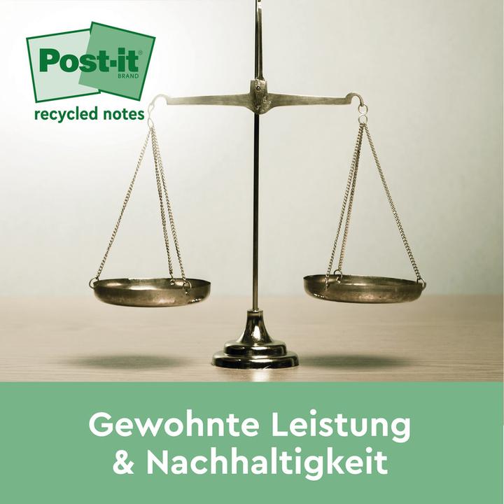 Produktbild Post-it Super Sticky Haftnotizen Recycling (76 x 76 mm)