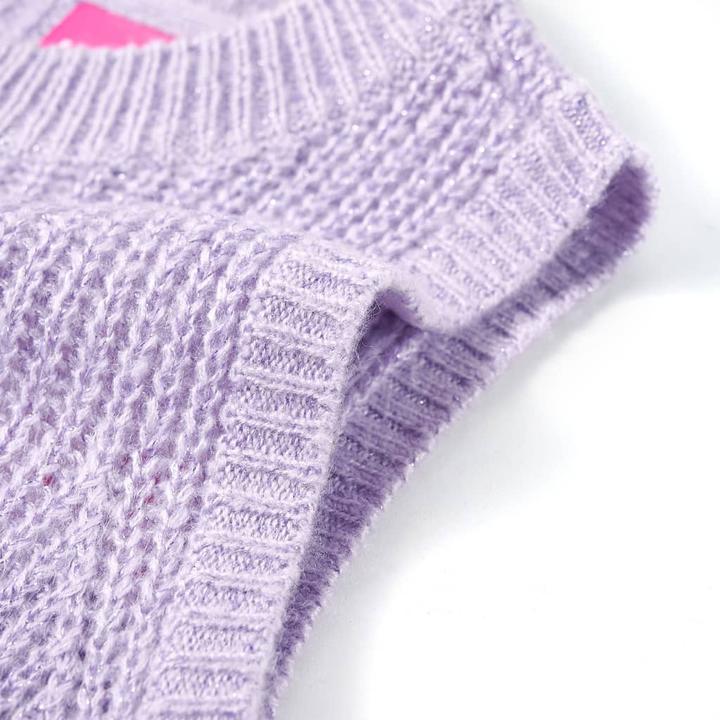 Actual product image VidaXL Children's jumper waistcoat knitted light purple 140,Material: 67 (140)