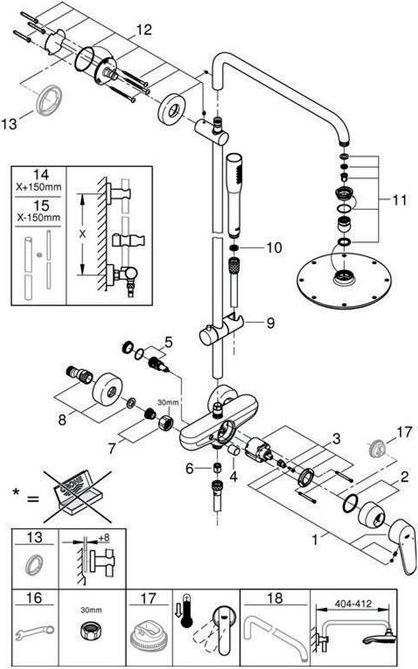 Produktbild Grohe Duschsystem EUPHORIA EURODISC C System 210 m EH-Mischer chr