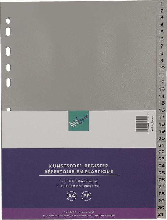 Immagine prodotto BüroLine Indice PP grigio A4