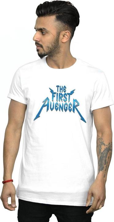 Actual product image Mens The First Avenger Metal Logo T-Shirt (XXL)