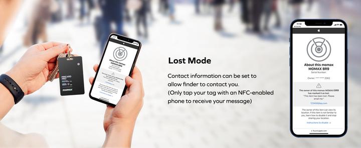Image du produit Momax PinCard Pro Rechargeable Find My Tracker