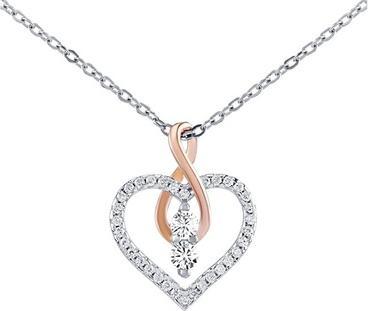 Silvego Camilla Sterling Silver Heart and Infinity Pendant Necklace with Brilliance Zirconia