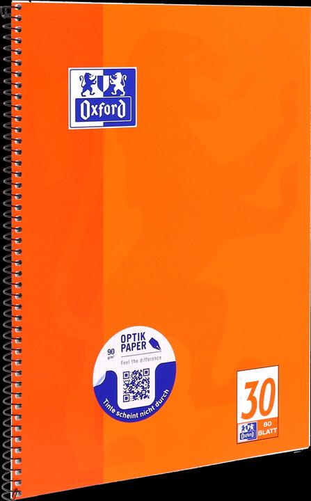 Image du produit Oxford Carnet de notes du collège (A4+, Blanc, Couverture rigide)
