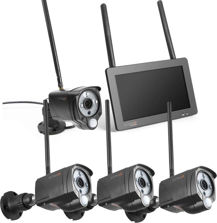 Produktbild Technaxx Funk-Überwachungskamera Set, 7" Touchscreen-Empfänger, 4 FullHD IP Kameras