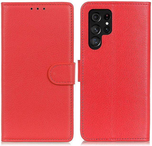 Actual product image MU Classic Litchi Leather Bookcover Series (Samsung Galaxy S22 Ultra)