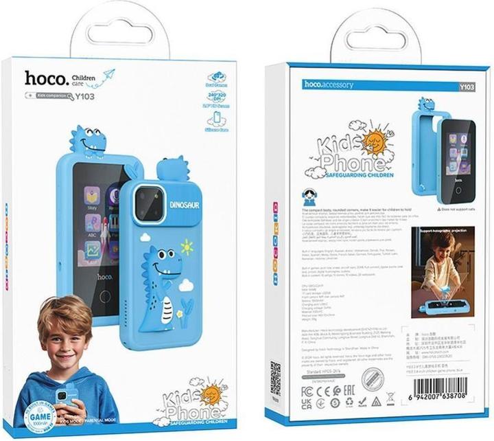 Actual product image Hoco Headphone with microphone gaming phone for kids 2,8" Y103 blue