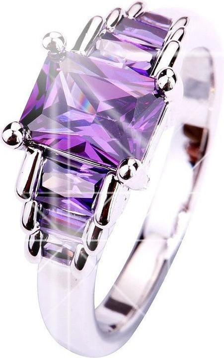 Produktbild Hermex versilberter Ring mit Amethyst / Zirkonia - Gr. 58 / Size 8 (58, 800 Silber)
