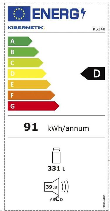 Label énergétique Kibernetik KS340L (335 l)