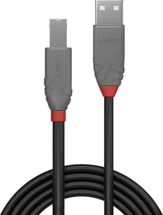 Actual product image Lindy 10m USB 2.0 Type A to B Cable Anthra Line (10 m, USB 2.0)