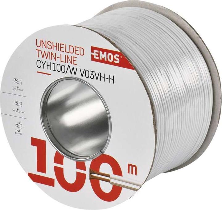 Produktbild Emos UTP-Kabel 2x1,0mm weiss, 100m (100 m)
