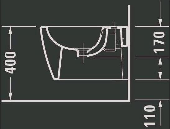Produktbild Duravit Wand-Bidet ME by Starck COMPACT m ÜL m HLB 370x480mm 1 HL we sdm WG