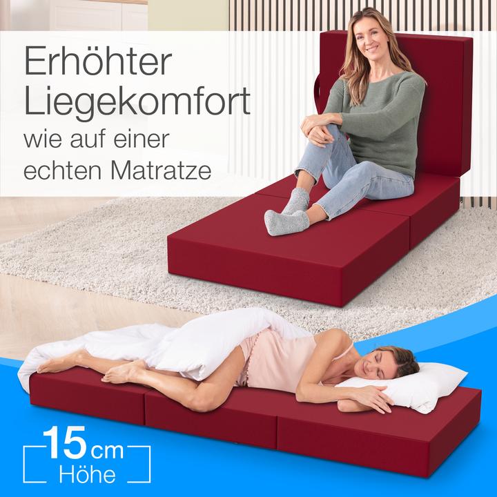 Produktbild Bestschlaf Klappmatratze, 3-teilige Faltmatratze, Reisebett, Gästematratze (75 x 195 cm, Schaumstoffkern)