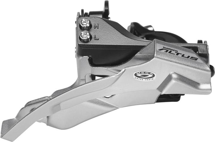 Actual product image Shimano Altus FD-M370 front derailleur 3x9-speed clamp dual-pull