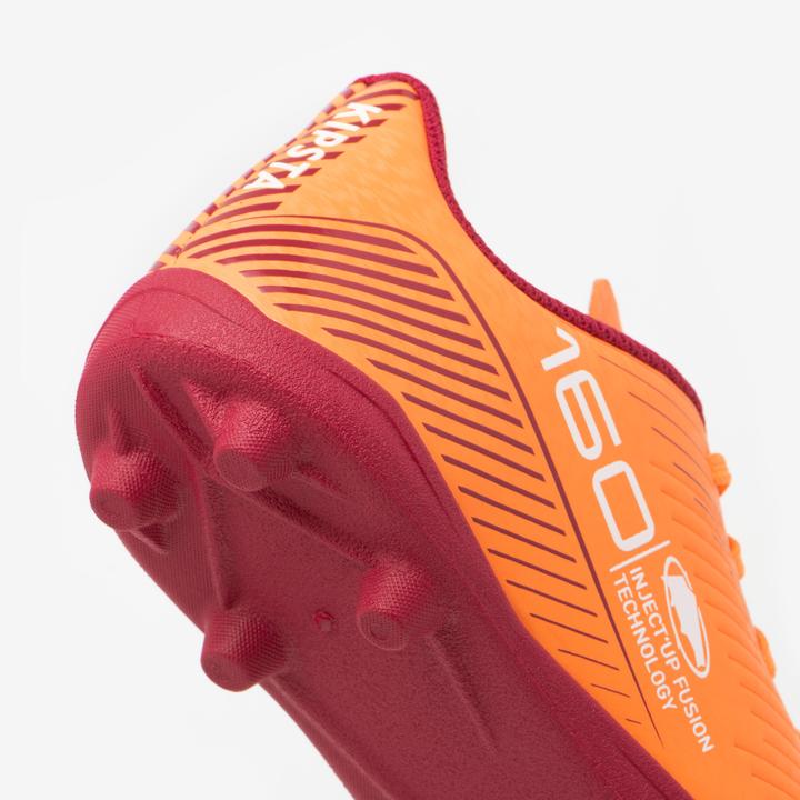 Actual product image Kipsta Kids football cam shoes MG with laces - 160 orange (35)