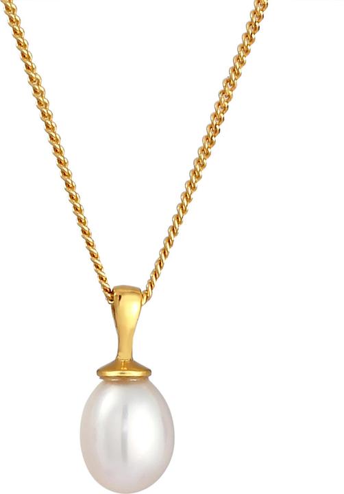 Image du produit Elli perle, collier de perles, gouttes (Pas de pierre, Perles de culture d'eau douce, Argent 925 sterling plaqué or, 45 cm)