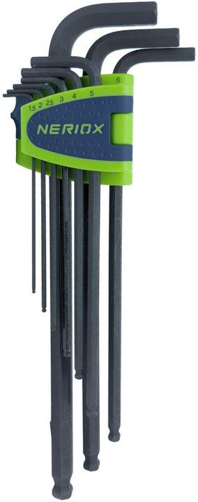 Actual product image Neriox Angled hex key set with ball head 9 pieces 1.5–10 mm