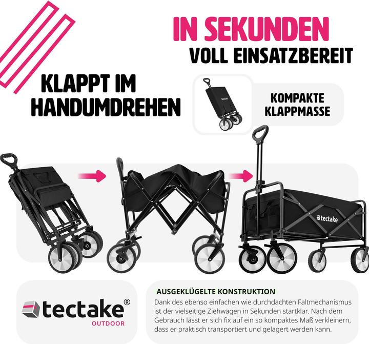 Produktbild tectake Faltbarer Bollerwagen Leon mit Bremsen